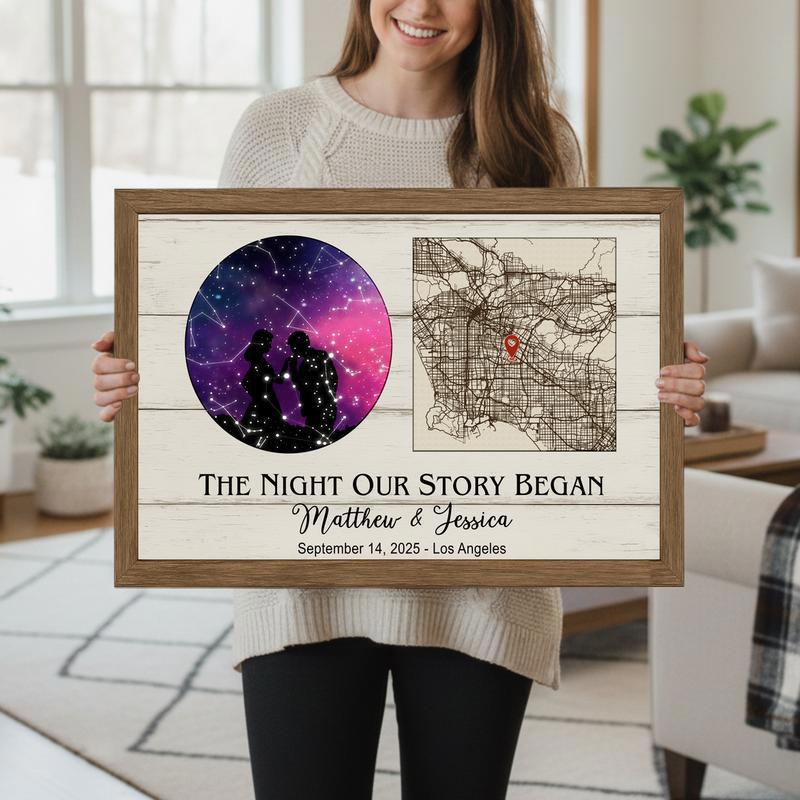Star Map Canvas - Personalized Constellation Anniversary Gift