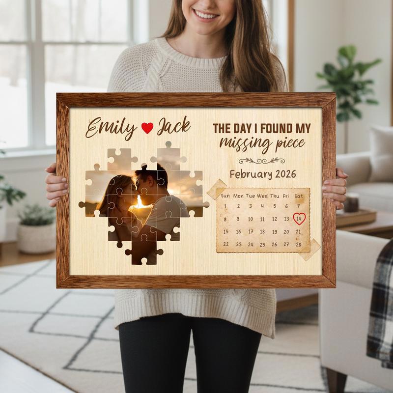 The Day I Found My Missing Piece - Personalized Puzzle Canvas