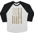 1964 Year Nostalgia Desert Camo Distressed American Flag Baseball Raglan Shirt