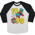 1990 Retro Raised In The 90s Old School Nostalgia Vibes Baseball Raglan Shirt