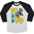 1990 Retro Raised In The 90s Old School Nostalgia Vibes Baseball Raglan Shirt