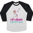 1st Grade Graduation Dabbing Unicorn Lover T-Shirt Kids Baseball Raglan Shirt