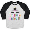 1st Grade Nailed ItShirt Unicorn Graduation Class Of 2018 Baseball Raglan Shirt