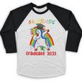 5th Grade Graduate Class 2021 Dabbing Unicorn Graduation Baseball Raglan Shirt