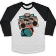 80s 90s Retro Party Costume Nostalgia Boombox Music Hip Hop Baseball Raglan Shirt