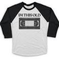 80s VHS Video Cassette Nostalgia Baseball Raglan Shirt