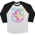 8th Grade Graduate 2024 Graduation Last Day Of School Tie Baseball Raglan Shirt