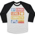 8th Grade Graduation Shirt 2024 Gamer Level Eighth Birthday Baseball Raglan Shirt