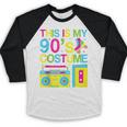 This Is My 90's Costume Retro 1990s Style Cassette Nostalgia Baseball Raglan Shirt