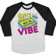 90's Vibe Retro Style Cassette Tape Nostalgia 1990s Party Premium Tri-Blend Baseball Raglan Shirt