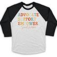 Advocate Support Empower Groovy Social Worker Graduation Baseball Raglan Shirt