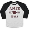 Ames Iowa Est 1864 Nostalgia Baseball Raglan Shirt
