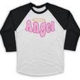 Angel Y2k Aesthetic 2000s Millennial Nostalgia Retro Pink Baseball Raglan Shirt