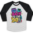 Back To The 90s Nostalgia Cassette Game Console Boombox Baseball Raglan Shirt