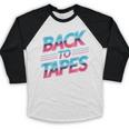 Back To Tapes Retro Cassette Mixtape 80s Nostalgia Baseball Raglan Shirt