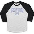 Blue Bow Coquette Floral Senior 2026 Graduation Class Baseball Raglan Shirt