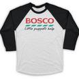 Bosco Little Puppets Help Irish Nostalgia Retro 80s Premium Tri-Blend Baseball Raglan Shirt Bosco Little Puppets Help Irish Nostalgia Retro 80s Premium Tri-Blend Baseball Raglan Shirt