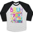Bruh This Is My 70's Costume Nostalgia Mixtape 1970s Party Baseball Raglan Shirt