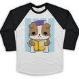 Bulldog Anime Pup Graduation Baseball Raglan Shirt