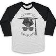 Certified Graduate Vintage Mortarboard Graduation Baseball Raglan Shirt