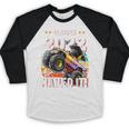 Class Of 2022 Monster Truck Graduation Cap Retro Sunset Boy Baseball Raglan Shirt