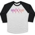 Class Of 2023 Senior 23 Graduation Idea Roman Numeral Baseball Raglan Shirt