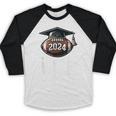 Class Of 2024 Graduation Senior Football Mom 2024 Baseball Raglan Shirt