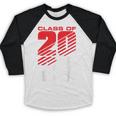 Class Of 2024 High School Senior Graduation Red Sports Style Baseball Raglan Shirt