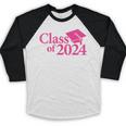 Class Of 2024 Pink For Girls And Women Graduation Baseball Raglan Shirt