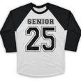 Class Of 2025 High School Senior 25 On Back Graduation Baseball Raglan Shirt