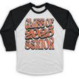 Class Of 2025 Senior Orange And Student Graduation Baseball Raglan Shirt