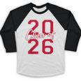 Class Of 2026 Graduation Red With Varsity Letters Baseball Raglan Shirt