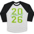 Class Of 2026 Graduation Varsity Lime Green Letters Baseball Raglan Shirt