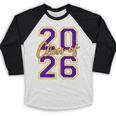 Class Of 2026 Graduation Varsity Purple Yellow On The Back Baseball Raglan Shirt