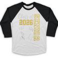 Class Of 2026 Senior 26 High School Graduation -Gold Baseball Raglan Shirt