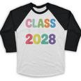 Class Of 2028 Colorful Graduation Baseball Raglan Shirt