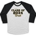Class Of 2034 Senior 2034 Graduation Bruh Baseball Raglan Shirt