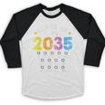 Class Of 2035 Grow With Me Checklist Graduation Baseball Raglan Shirt