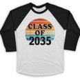 Class Of 2035 Senior Graduate Retro Graduation Baseball Raglan Shirt