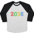 Class Of 2036 Grow With Me Graduation First Day Of School Baseball Raglan Shirt