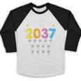 Class Of 2037 Grow With Me Checklist Graduation Baseball Raglan Shirt