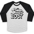 Class Of 2037 Senior Retro 2037 Grad Graduate Graduation Baseball Raglan Shirt