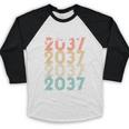 Class Of 2037 Vintage Kindergarten To Graduation Baseball Raglan Shirt