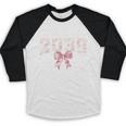 Coquette Bow Preppy Class Of 2038 Girly Girl 2038 Graduation Baseball Raglan Shirt