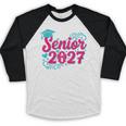 Coquette Pink Bow Senior 2027 Class Of Graduation Baseball Raglan Shirt