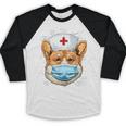 Corgi Dog Nurse RN Nursing School Graduation Baseball Raglan Shirt
