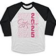 Cute Girls Women Class 2025 Graduation Senior Coquette Bow Baseball Raglan Shirt