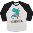 Cute Magical Ballerina Dino Unicorn Preschool Graduation Baseball Raglan Shirt