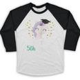 Cute Unicorn See Ya 5th Grade Graduation Shirt Baseball Raglan Shirt