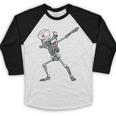 Dabbing Skeleton Nurse Halloween Graduation Baseball Raglan Shirt